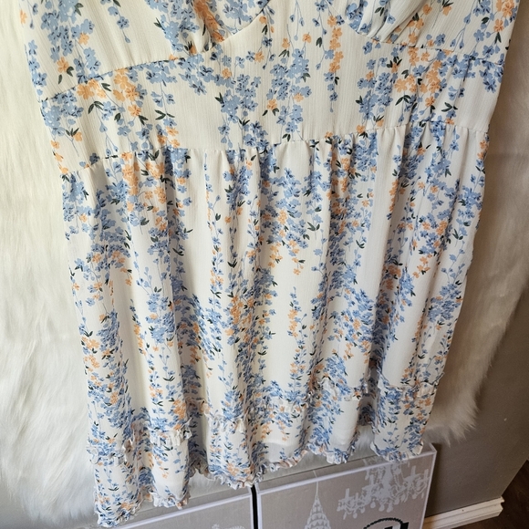 SHEIN Cottagecore Flutter Sleeve Floral Midi Dress (NWOT) - Picture 3 of 8